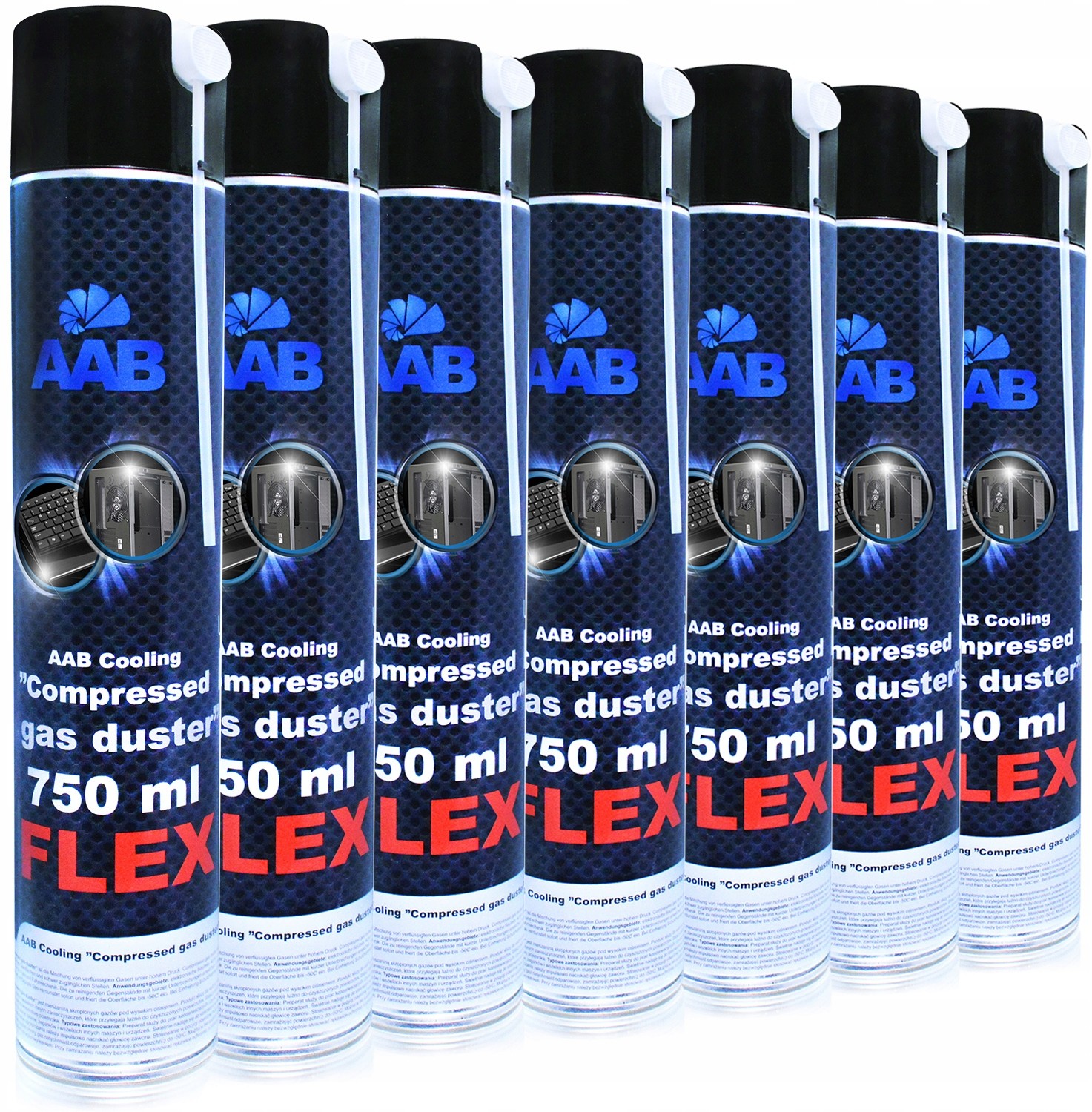 7x Aabcooling Sprężone-powietrze 750ml RURKA-60cm
