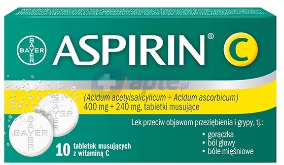 Bayer Aspirin C 400mg + 240mg x10 tabletek musujących