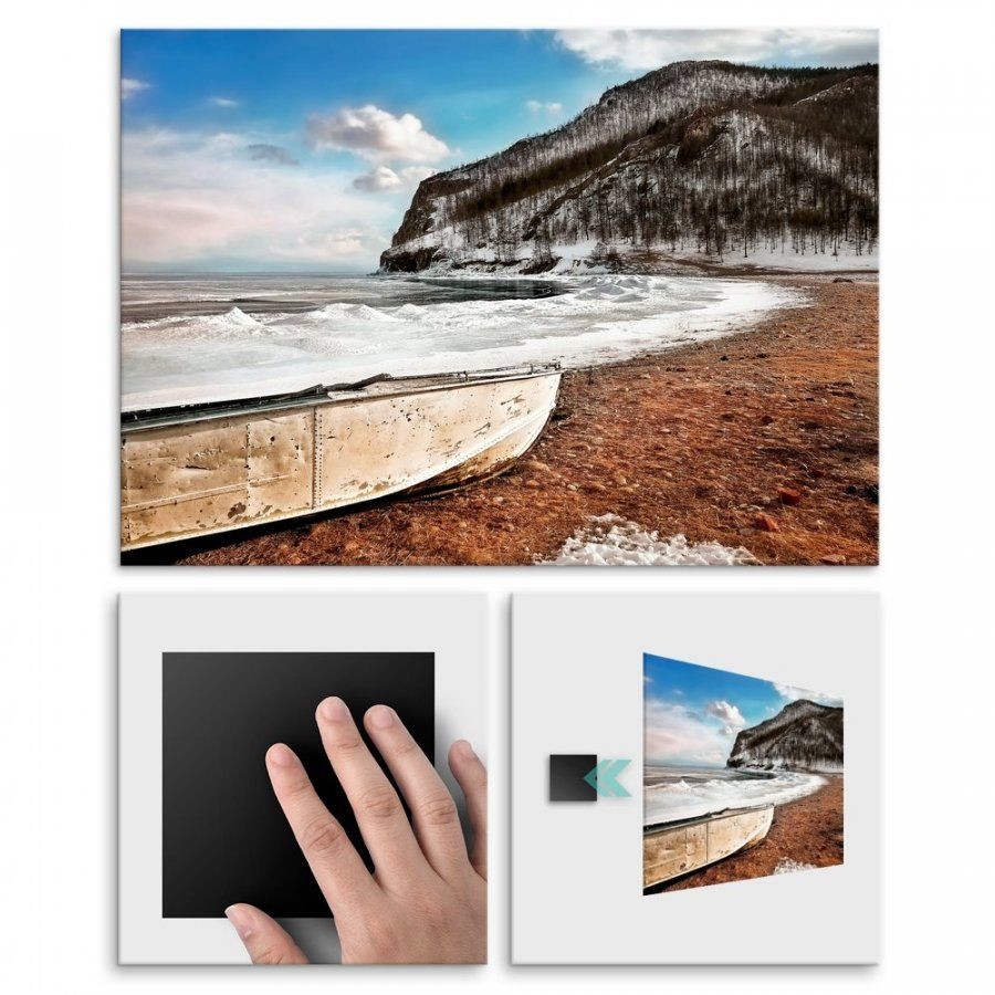 Pix4home Plakat metalowy plaża zimą L POS-L-02111