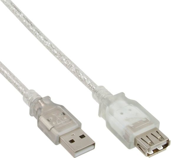 InLine Kabel USB USB A USB A gniazdo 0.3m przezroczysty 34650 34650