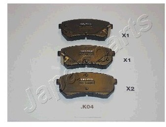 JAPANPARTS Zestaw klocków hamulcowych, hamulce tarczowe PP-K04AF