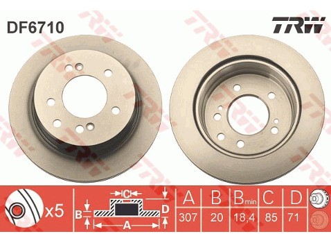 TRW Tarcza hamulcowa DF6710
