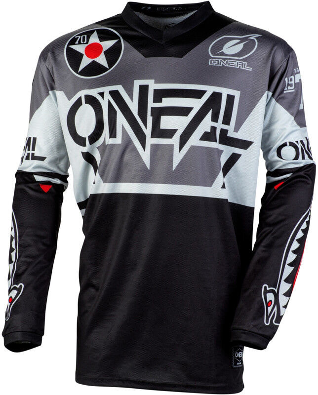 O''neal O''Neal Element Koszulka rowerowa z zamkiem błyskawicznym Warhawk Mężczyźni, black/gray S 2020 Koszulki MTB i Downhill E001-402