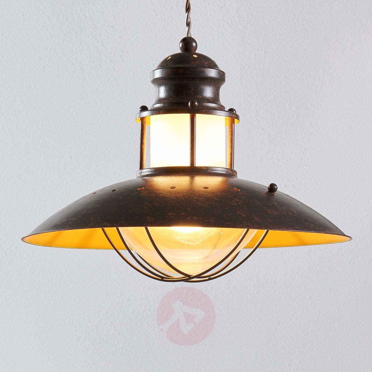 Rustykalna lampa wisząca Louisanne, brązowa