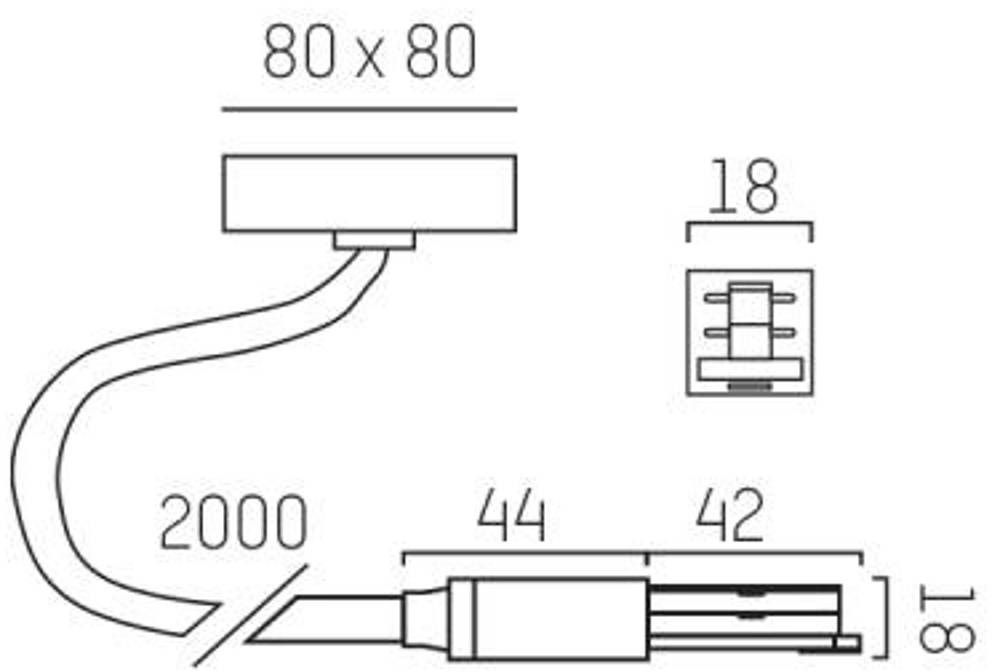 LEDart Molto Luce końcowy Volare, kabel 2m, rozeta , biały