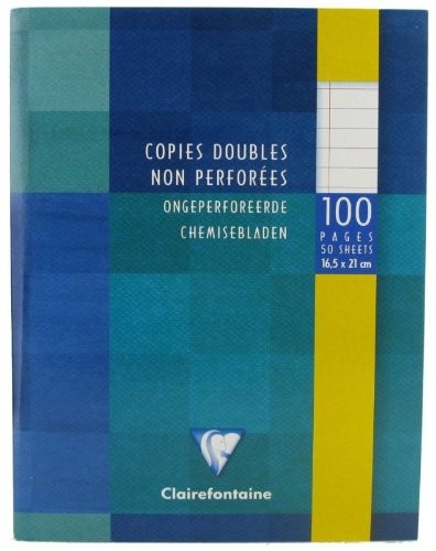 Clairefontaine 583 °C 16,5 x 21 cm z podszewką i krawędzi SPA podwójne kolano  biały (Pack 50 arkuszy) 583C