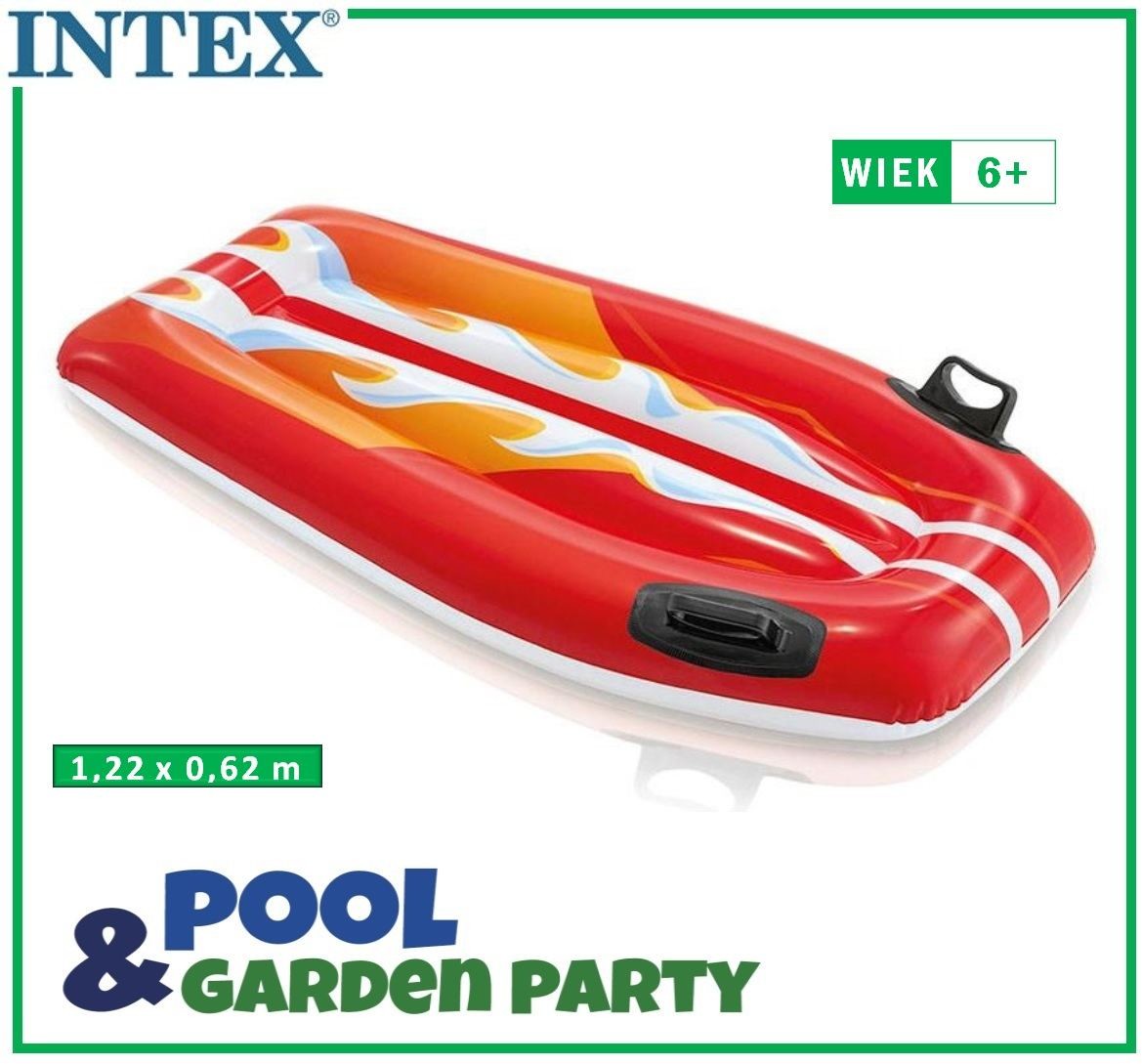 Intex Deseczka do pływania Rider 112 x 62 cm czerwona 58165-C