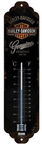 Nostalgic-Art Harley-Davidson Genuine logo  termometr  6,5 x 28 cm 80140