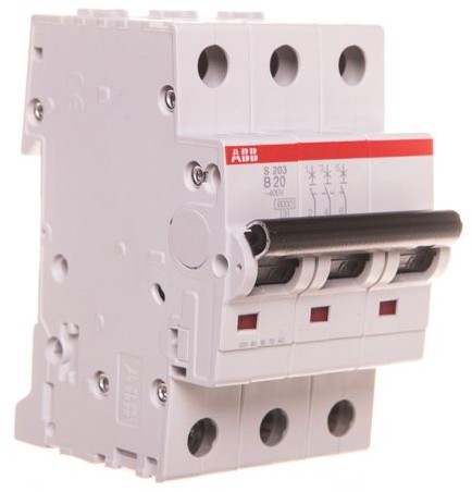 ABB Wyłącznik nadprądowy 3P B 20A 6kA AC S203-B20 2CDS253001R0205