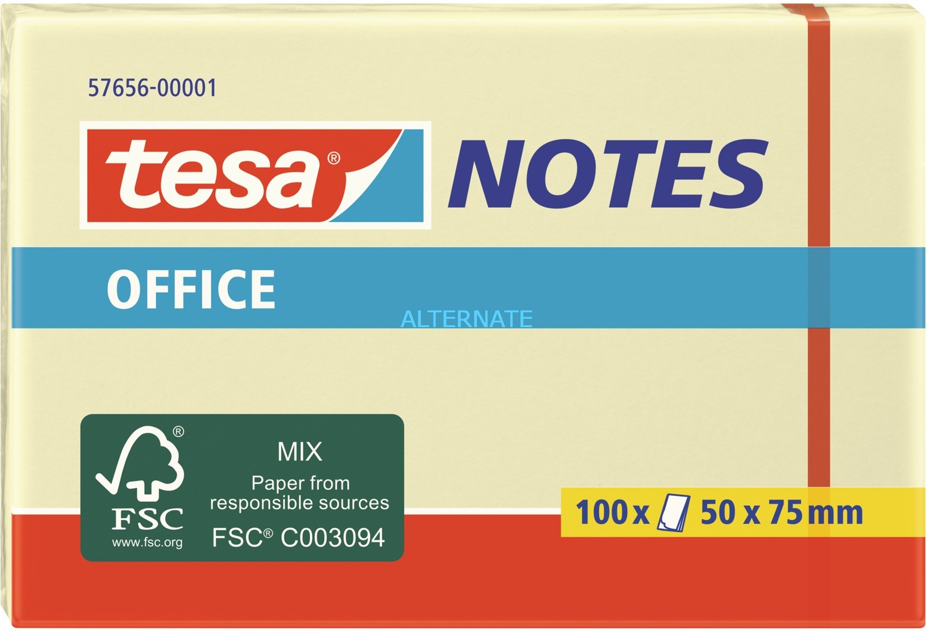 TESA 57656 karteczka samoprzylepna Prostokąt Żółty 100 arkusze, Naklejka