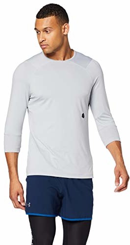 Under Armour UA Rush 3/4 koszulka męska z technologią Rush, oddychająca koszulka sportowa z dopasowanym krojem, szary, xl