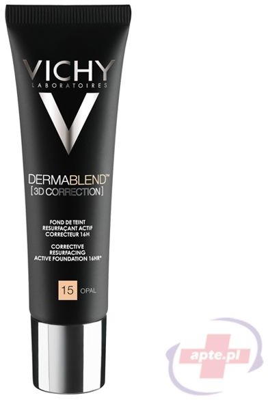 Vichy tłusta, przetłuszczająca się Dermablend KOREKTA 3D podkład wyrównujący powierzchnię skóry 15 (Opal) 30ml + pędzel GRATIS