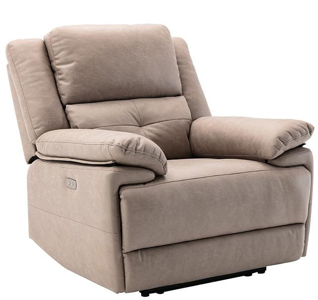 Vente-Unique pl Fotel z elektryczną funkcją relax z tkaniny w kolorze taupe DOLENE