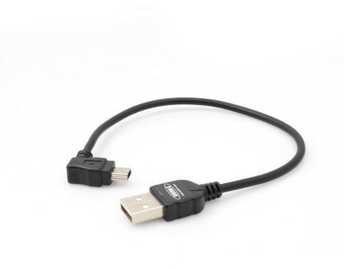 System-S Mini USB kabel do transmisji danych kabel do ładowania z 90 ° Wtyczka kątowa 90 stopni w lewo gewinkelt 30 cm 52566429