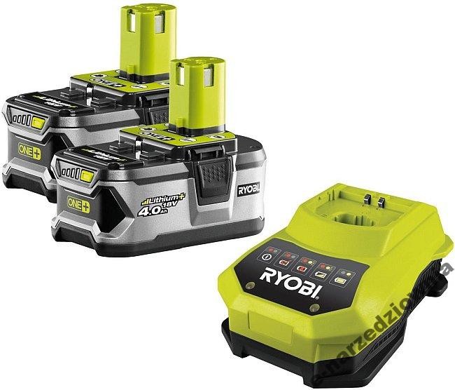 RYOBI 2X Akumulator + Ładowarka One+ 18V RBC18LL40
