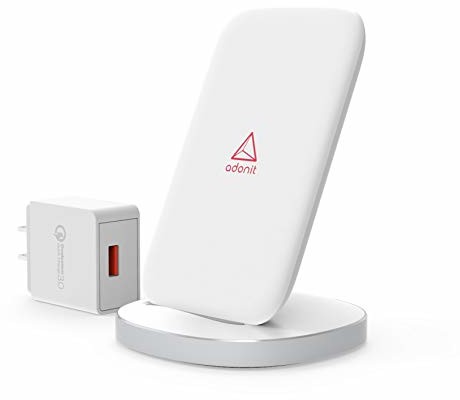 Samsung adonit Adonit Wireless Fast Charging Stand + ładowarka QC 3.0 (ADWFCSEUW) do Qi kompatybilna z iPhone Xs/Xs Max/XR/X/ 8/8 Plus, Galaxy S9 / S9+ / S8 / S8+, Note 8/9, kolor biały ADWFCSEUW