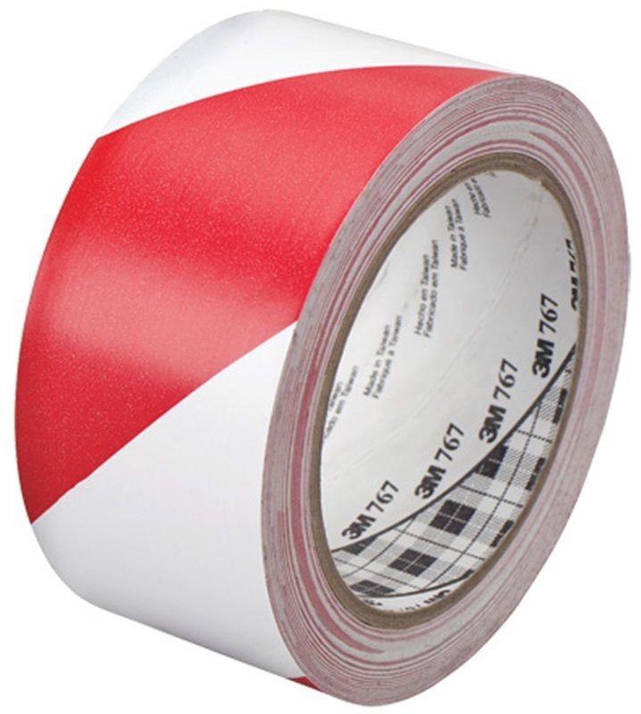 3M 767 Taśma pcv biały-czerwony, 50 mm x 33 m
