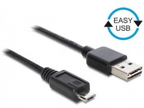 Delock 0.5 m, USB2.0-A/USB2.0 Micro-B 0.5 m USB A Micro-USB B Czarny kabel USB,,,,, 85156 85156