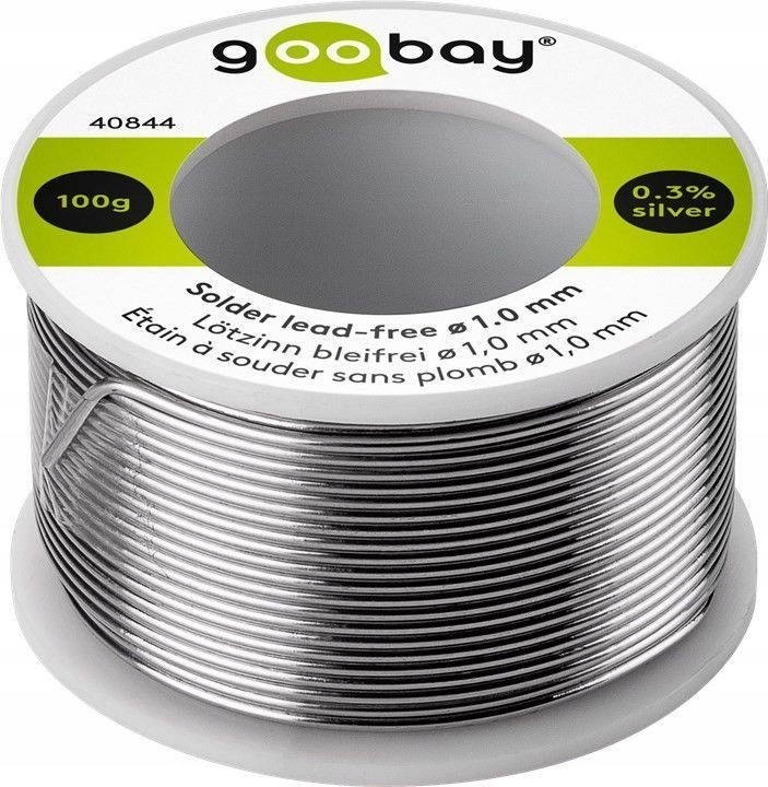 Cyna bezołowiowa Srebro + Miedź Goobay 1,0mm 100g