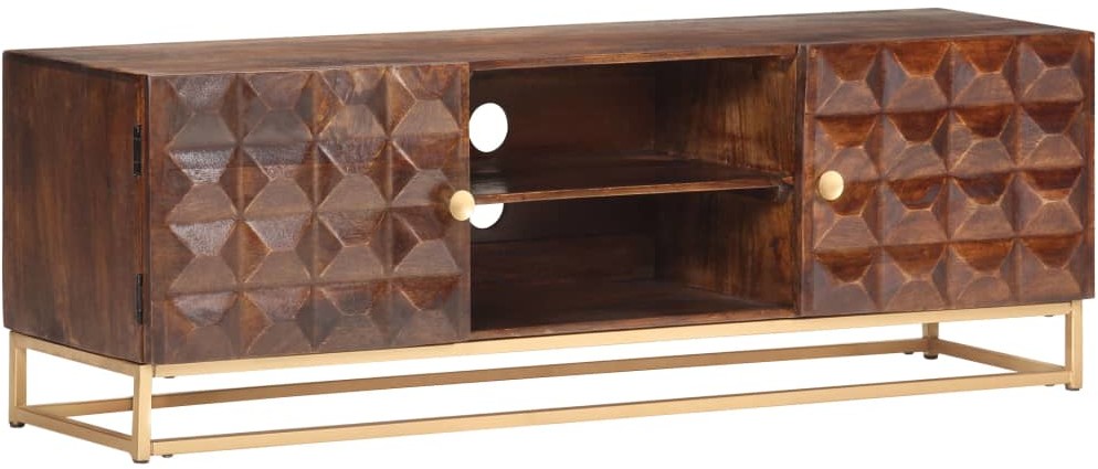 vidaXL Szafka pod TV, 124x29x45 cm, lite drewno mango