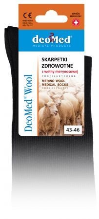 Deomed Profilaktyczne skarpetki BEZUCISKOWE z wełną merynosową Wool)