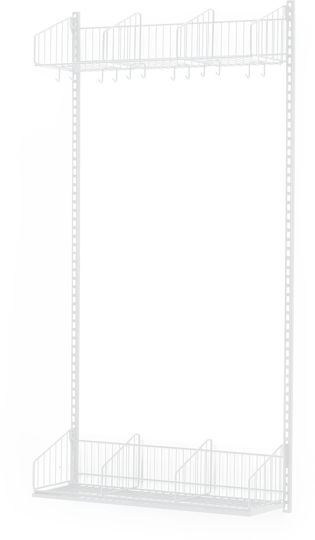 AJ Produkty Ścienny regał do szatni TRD, moduł podstawowy, 900x2000 mm, biały