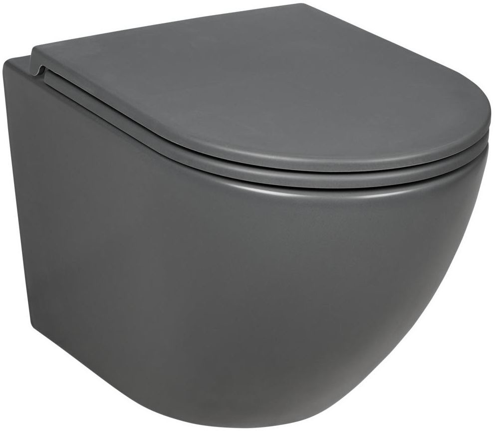 Lavita SINTO GRAY Mista wisząca szara z deską wolnoopadającą