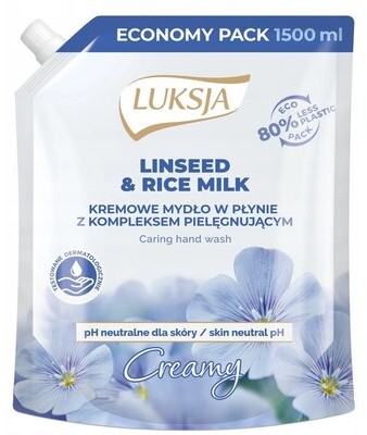 Luksja Mydło w płynie Linseed Ricemi Zapas 1500 ml