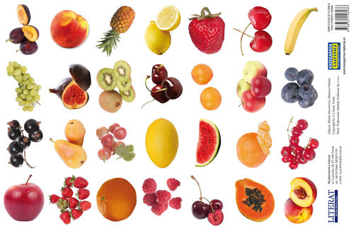 Literat Naklejki Owoce