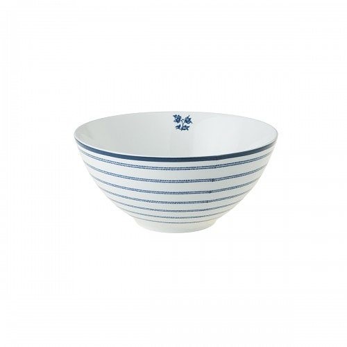 Laura Ashley Miska Salaterka Porcelanowa Laura Ashley Candy Stripe Biała 0,4 L
