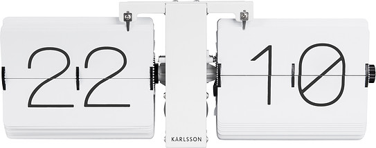 Karlsson Zegar klapkowy No Case biały KA5602WH
