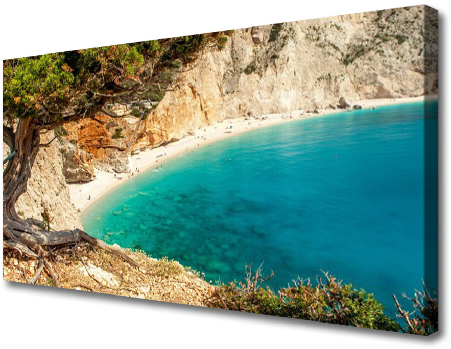 PL Tulup Obraz Canvas Zatoka Morze Skały Plaża 100x50cm
