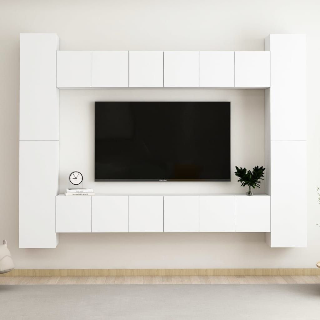vidaXL 10-cz zestaw szafek TV biały płyta wiórowa 3078724