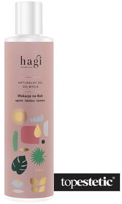 Hagi Hagi Naturalny Żel Do Mycia Wakacje Na Bali Delikatnie oczyszcza ciało, a dodany prebiotyk inulina, odbuduje i wzmocni barierę obronną skóry 300ml