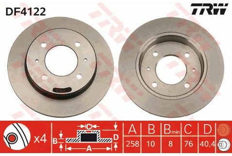 TRW Tarcza hamulcowa DF4122
