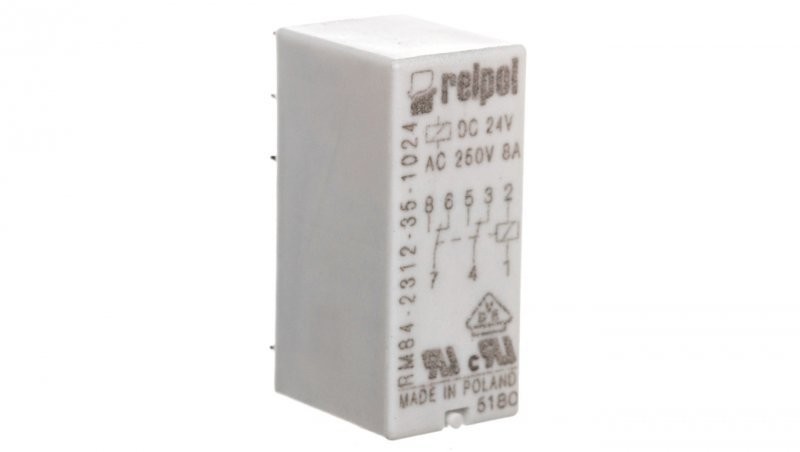 Relpol Przekaźnik miniaturowy 2P 8A 24V DC PCB AgNi/Au RM84-2312-35-1024 600388