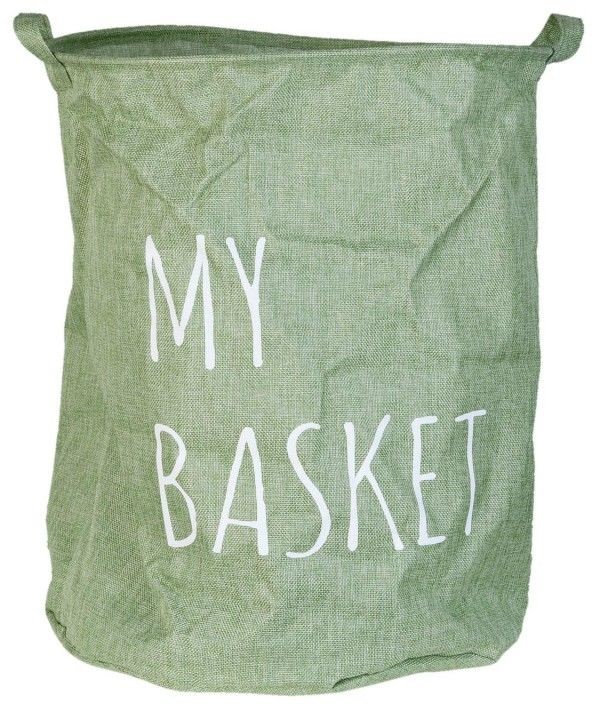 Clayre & eef Kosz na pranie materiałowy MY BASKET, szary kosz na zabawki 63343GR