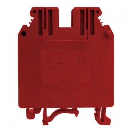 Geberit DEGSON szynowa przelotowa czerwona śrubowa 35mm2 1P VDE UL 5750 PC35-01P-16-00A(H)