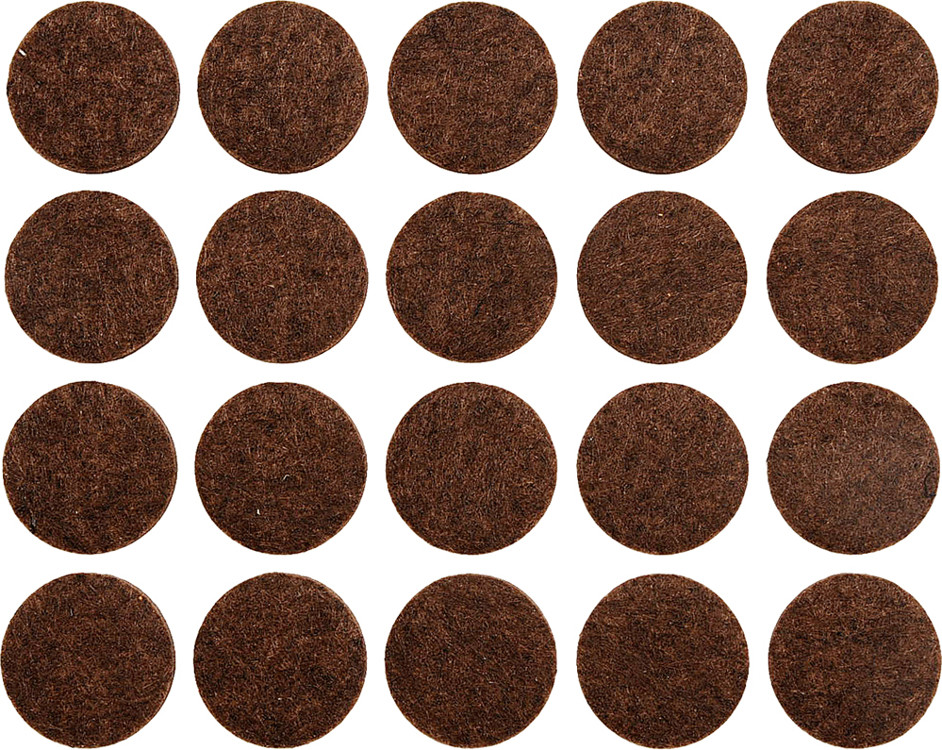Vorel Podkładki filcowe 20 mm brązowe 20 sztuk 74851