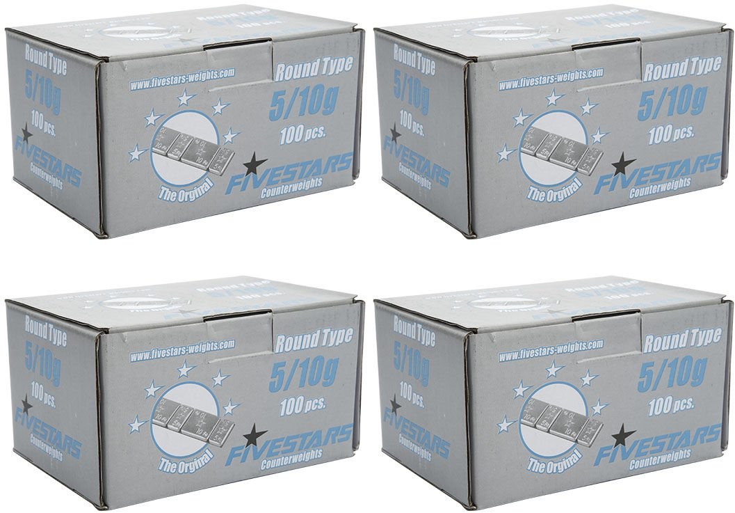 FIVESTARS Ciężarki klejone Round stalowe ocynk 5/10g 400 pasków