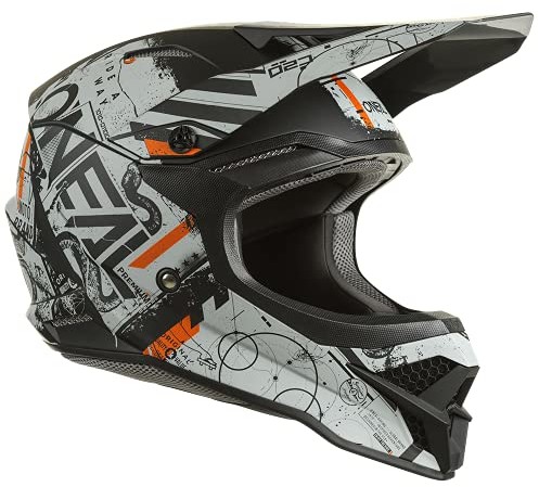 O'NEAL O'NEAL | Motocross | MX Enduro Motocykl | Skorupa ABS, standard bezpieczeństwa ECE 2205, otwory wentylacyjne dla optymalnej wentylacji i chłodzenia | Kask 3SRS Scarz V.22 | Dorośli | Czarny Szary Poma 0627-242