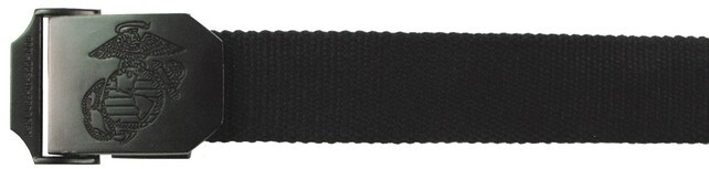 MFH Nemecko Nylonowy pasek z metalową klamrą USMC, 3,5 cm czarny