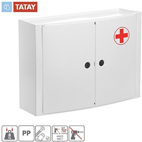 Tatay tatay 4480209 szafa medyczna poziome 2 drzwi z tworzywa sztucznego biała 46 x 15,5 x 32 cm 4480209