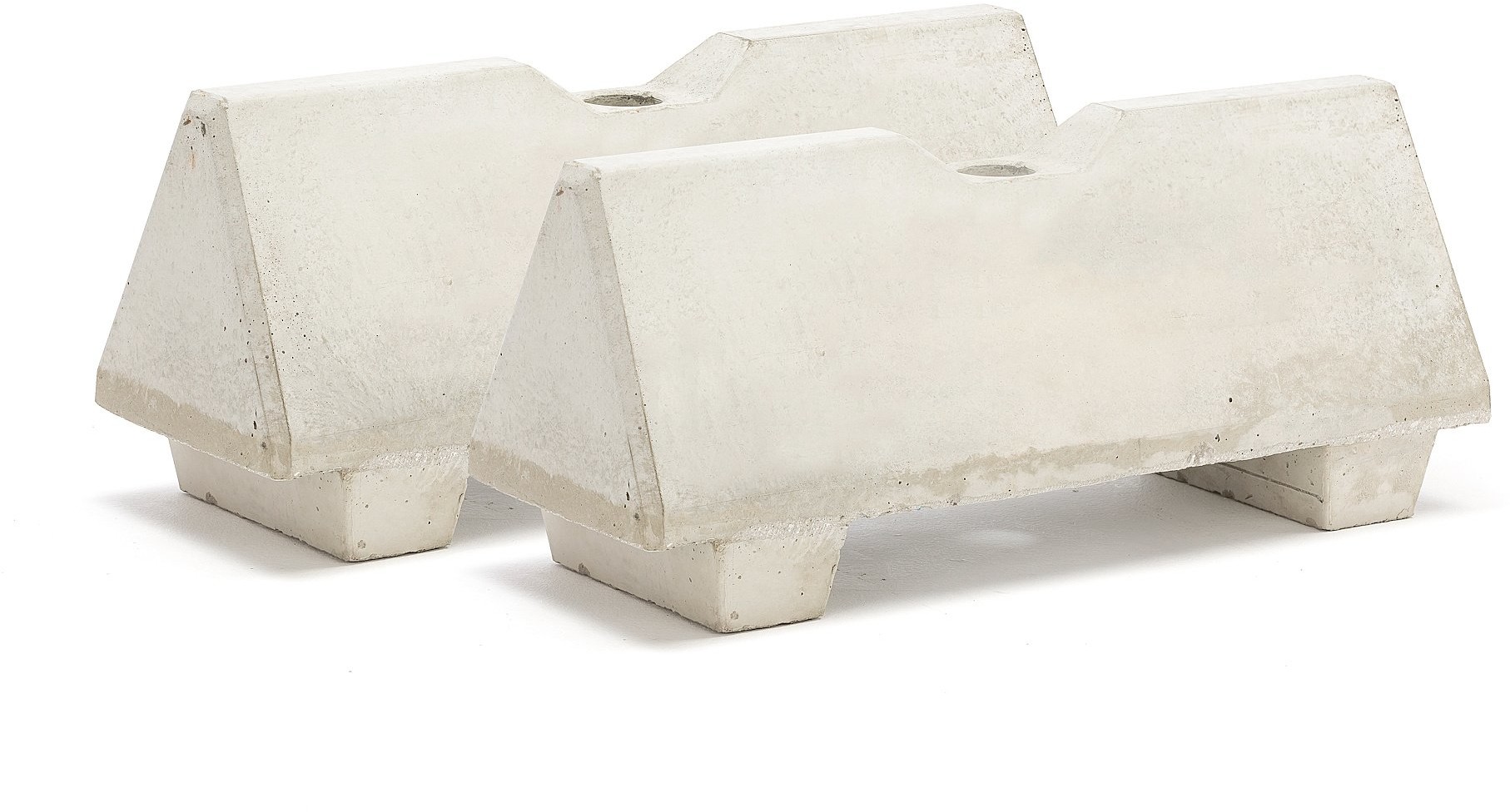 AJ Produkty Bariera betonowa typu Jersey, z otworem na słupek, szary, 2 szt.