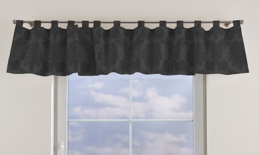 Dekoria Lambrekin na szelkach czarny 260x40cm Damasco 1357-613-32