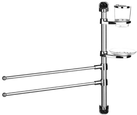 Premier Housewares Premier housewares wieszak na ręcznik, 2 drążki, z funkcją mydła i uchwyt do szczoteczek do zębów 1601471