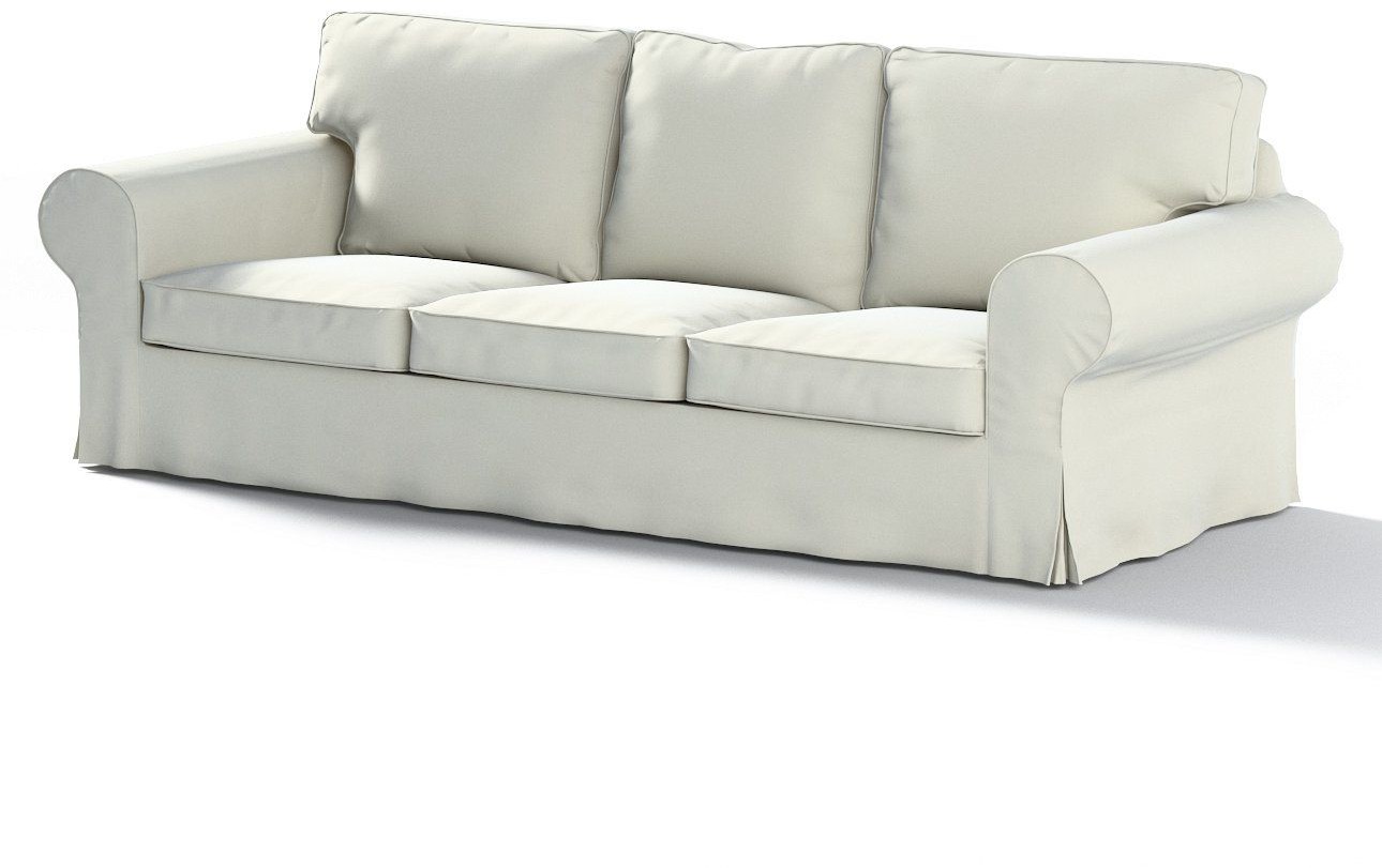 Opinie o Pokrowiec na sofę Ektorp 3-osobową nierozkładaną śmietankowa biel 216 x 83 x 73 cm Velvet 610-704-10