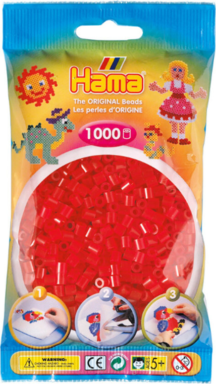 Hama Ironing beads - Red transparent (013) 1000pcs. 207-13