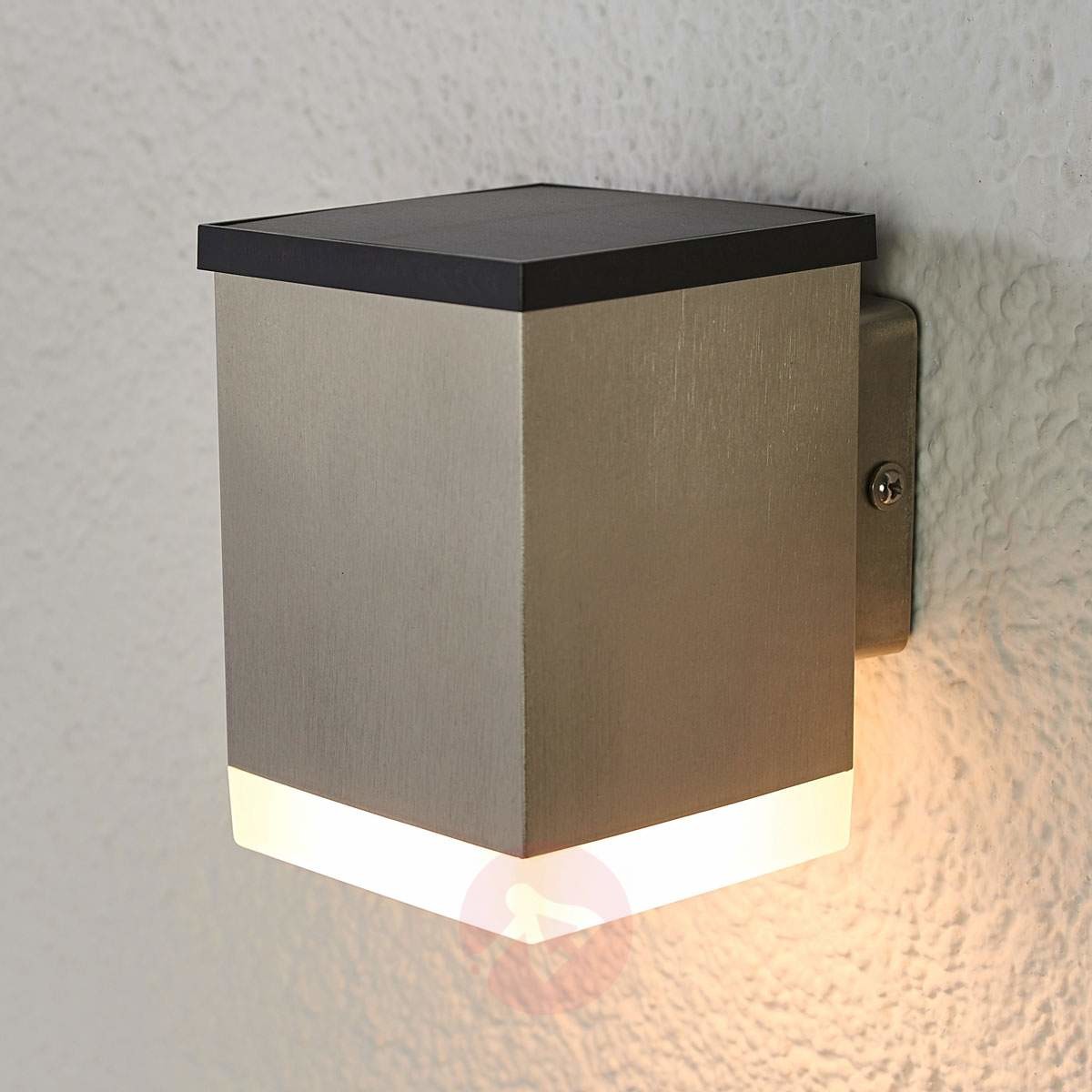 LAMPENWELT.COM Kinkiet solarny Tyson, stal szlachetna, LED