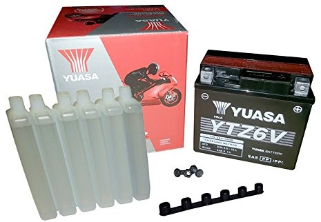 Yuasa ytz6 V power Sports AGM akumulator motocyklowy, nie wymaga konserwacji (cena w zestawie: 7,50 EUR kaucji) YTZ6V -Y-
